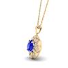 Blue Sapphire Yellow Gold Fine Gemstone Necklace Santorini