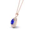 Blue Sapphire Rose Gold Fine Gemstone Necklace Aura