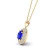 Blue Sapphire Yellow Gold Fine Gemstone Necklace Aura