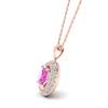 Pink Sapphire Rose Gold Fine Gemstone Necklace Aura
