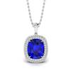 Blue Sapphire White Gold Fine Gemstone Necklace Milky Way