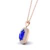 Blue Sapphire Rose Gold Fine Gemstone Necklace Milky Way
