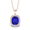Blue Sapphire Rose Gold Fine Gemstone Necklace Milky Way
