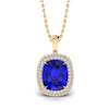 Blue Sapphire Yellow Gold Fine Gemstone Necklace Milky Way