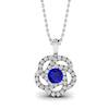 Blue Sapphire White Gold Fine Gemstone Necklace Dreamtime
