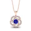 Blue Sapphire Rose Gold Fine Gemstone Necklace Dreamtime