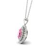 Pink Sapphire White Gold Fine Gemstone Necklace Corona