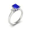 Blue Sapphire White Gold Emerald Cut Engagement Ring Jane