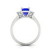 Blue Sapphire White Gold Emerald Cut Engagement Ring Jane