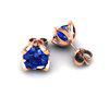 Blue Sapphire Earrings Rose Gold Tulip Design
