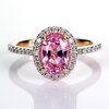pink sapphire oval halo engagement ring from Brilliyond