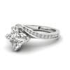 White Sapphire White Gold Cushion Cut Engagement Ring Luxy