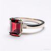 White Gold Garnet engagement ring
