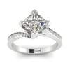 White Sapphire White Gold Cushion Cut Engagement Ring Luxy