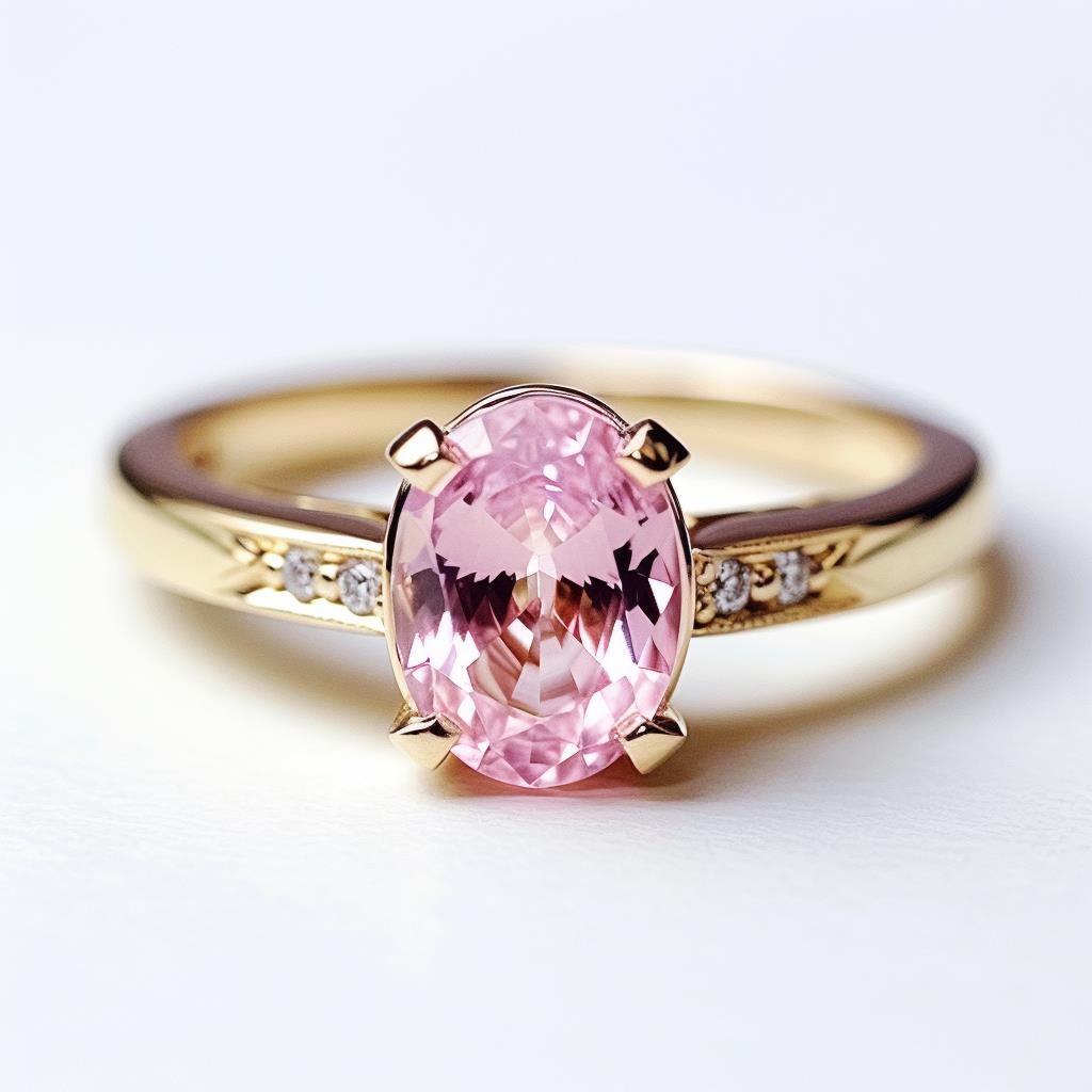 Premium pink sapphire engagement ring