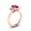 Pink Sapphire Rose Gold Emerald Cut Engagement Ring Blanche