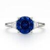 blue sapphire engagement ring with bold centre stone