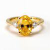 Yellow sapphire three stone engagement ring Yellora