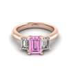 Pink Sapphire Rose Gold Emerald Cut Engagement Ring Blanche