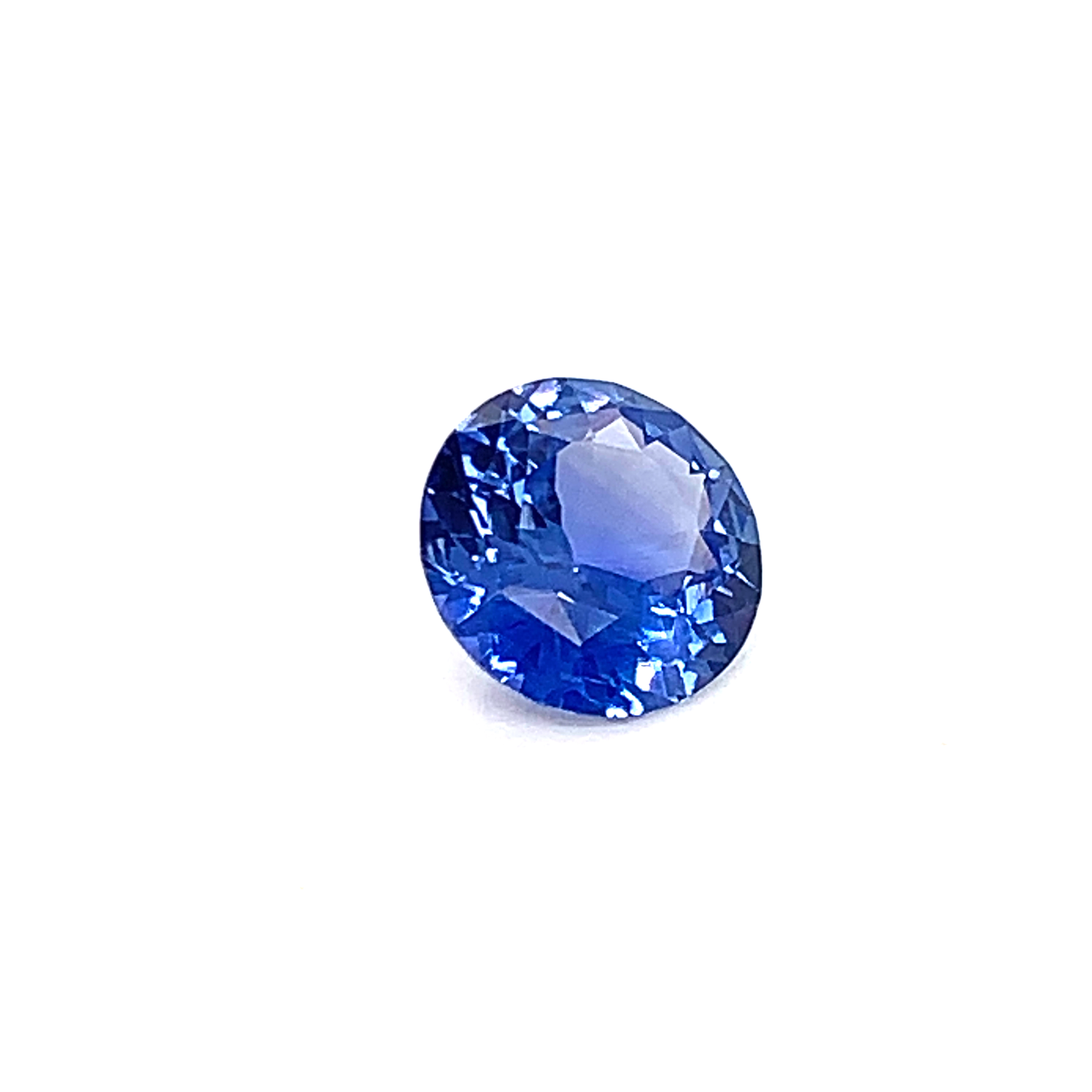 Blue Sapphire Engagement Ring 6mm Round in White Gold_image3
