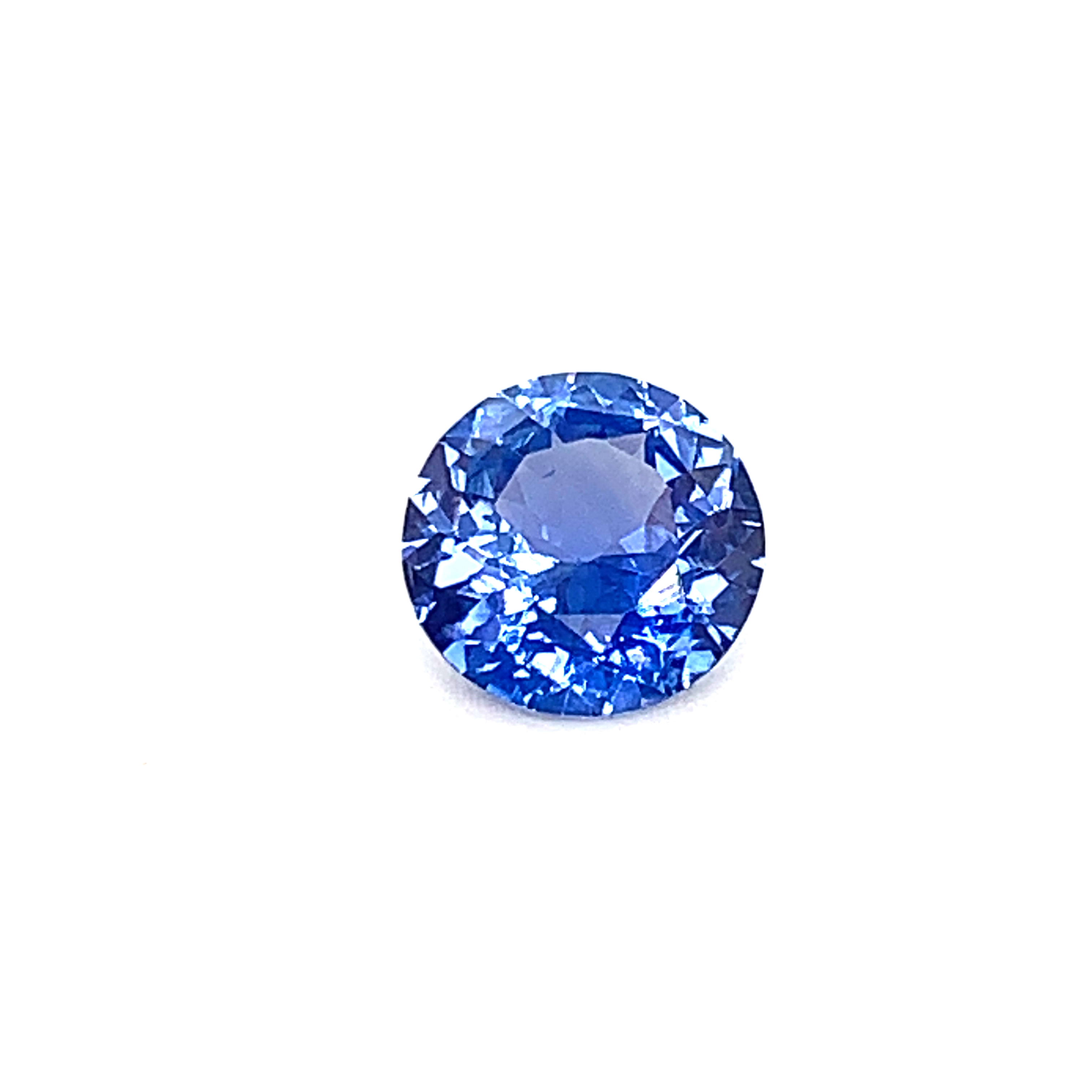 Blue Sapphire Engagement Ring 6mm Round in White Gold_image4