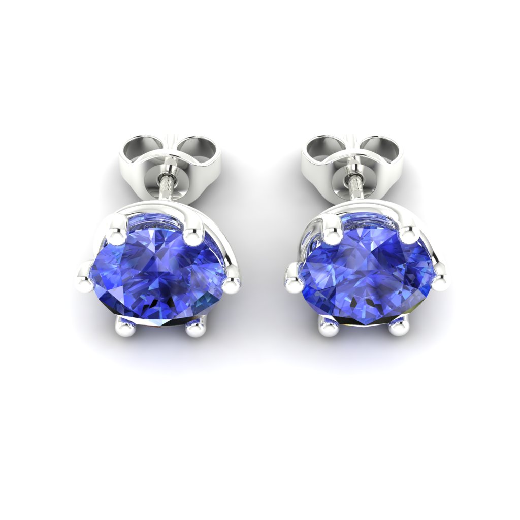Blue Sapphire Earrings Sterling Silver Eye of Cyclone Design_image3