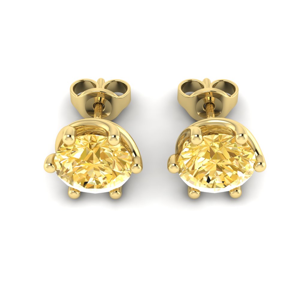 Yellow Sapphire Earrings Yellow Gold Eye of Cyclone Design_image3