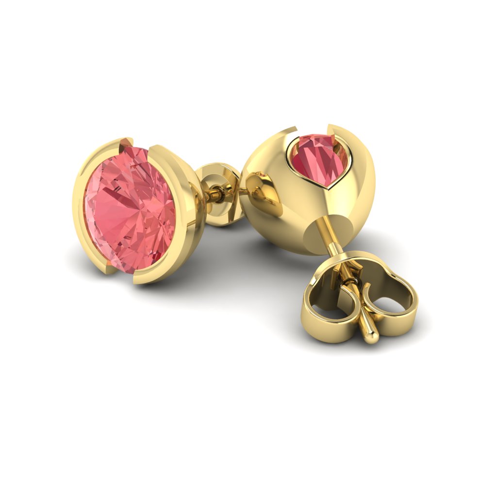 Padparadscha Yellow Gold Eye of Venus Design