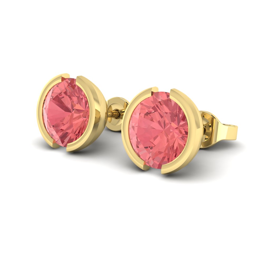 Padparadscha Yellow Gold Eye of Venus Design