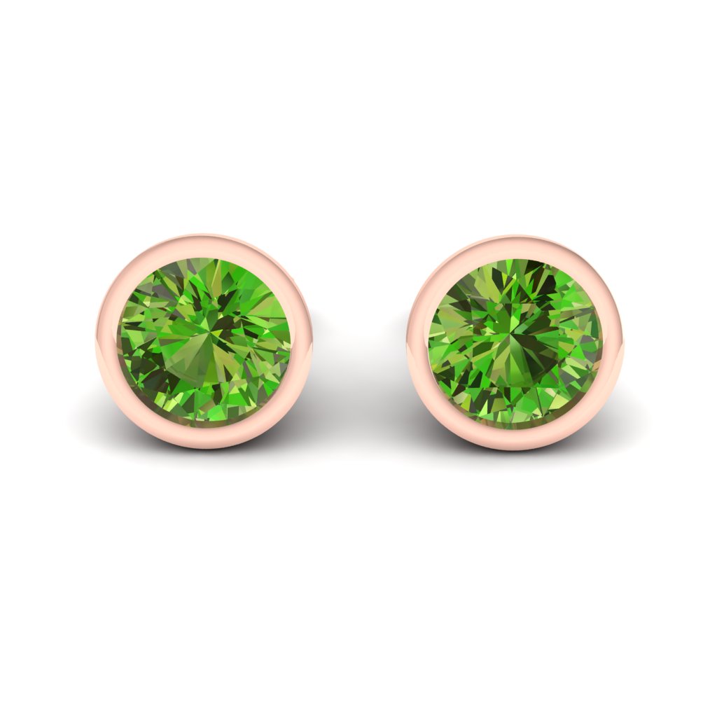 Peridot Rose Gold Coated Imperial Cone Stud Earrings_image3