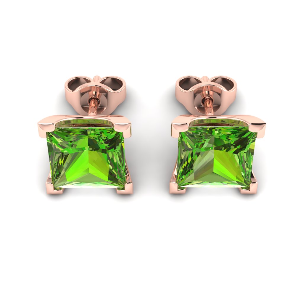 Peridot Rose Gold Coated Magic of Love Stud Earrings