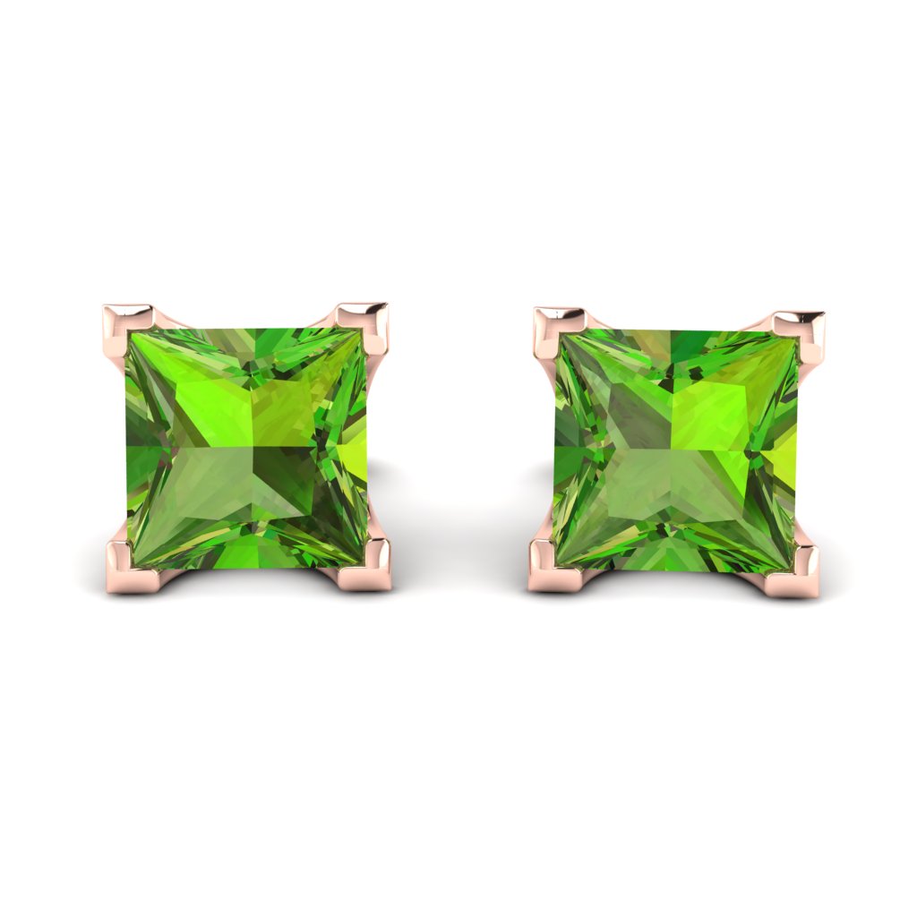 Peridot Rose Gold Coated Magic of Love Stud Earrings_image3