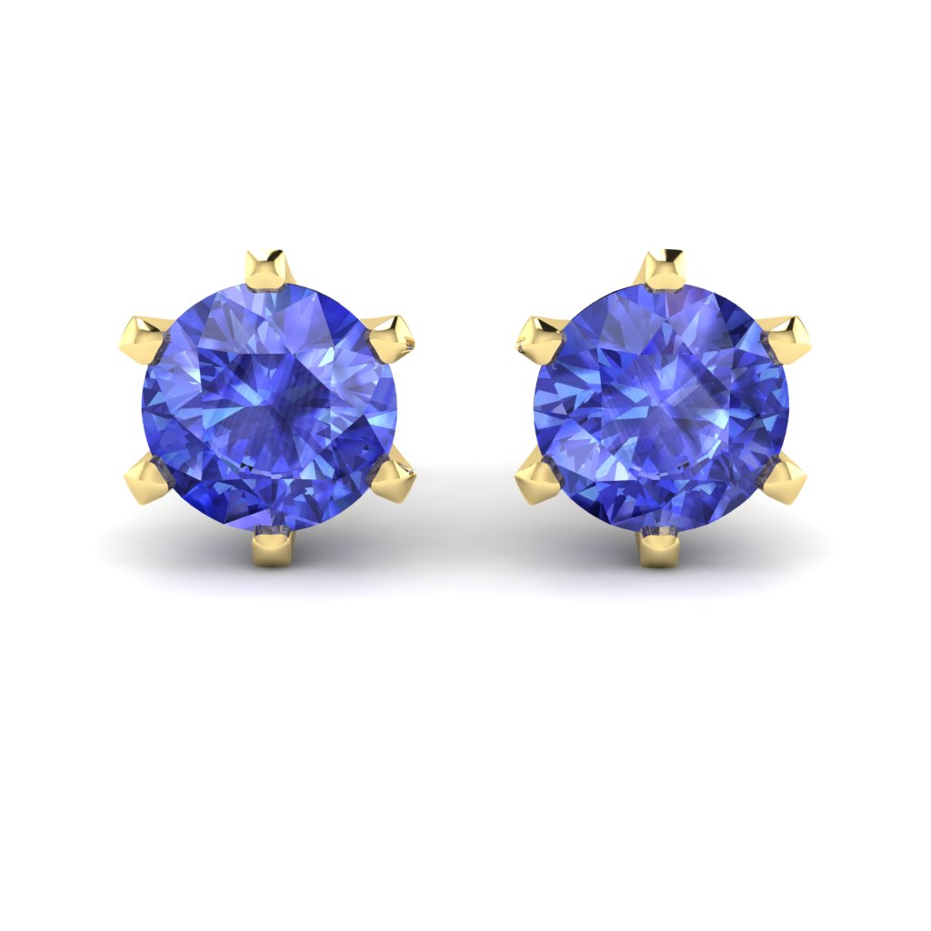 Blue Sapphire Earrings Yellow Gold North Star Design