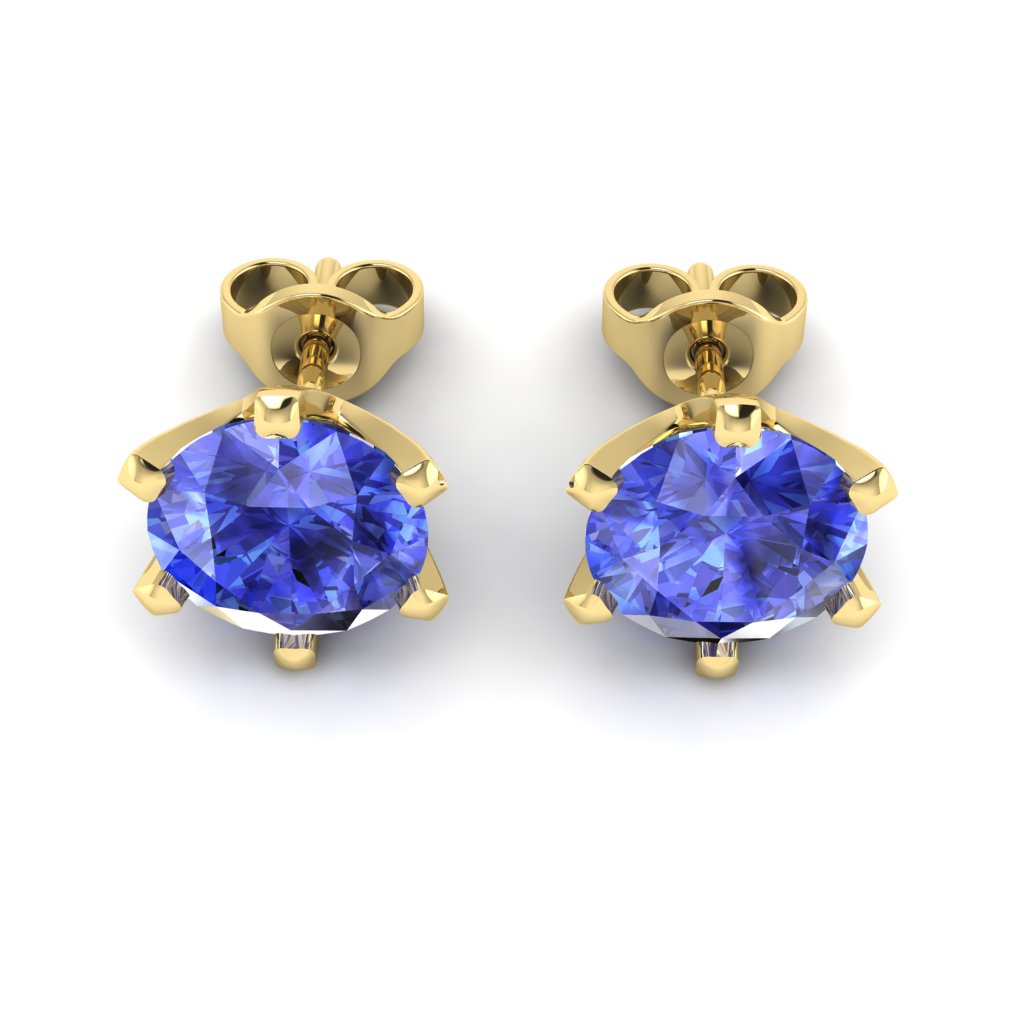 Blue Sapphire Earrings Yellow Gold North Star Design_image3