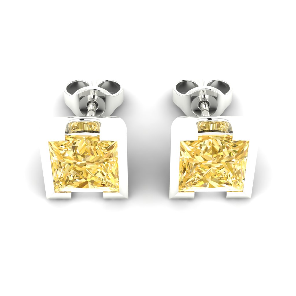 Yellow Sapphire Earrings Sterling Silver Watchtower Design_image3