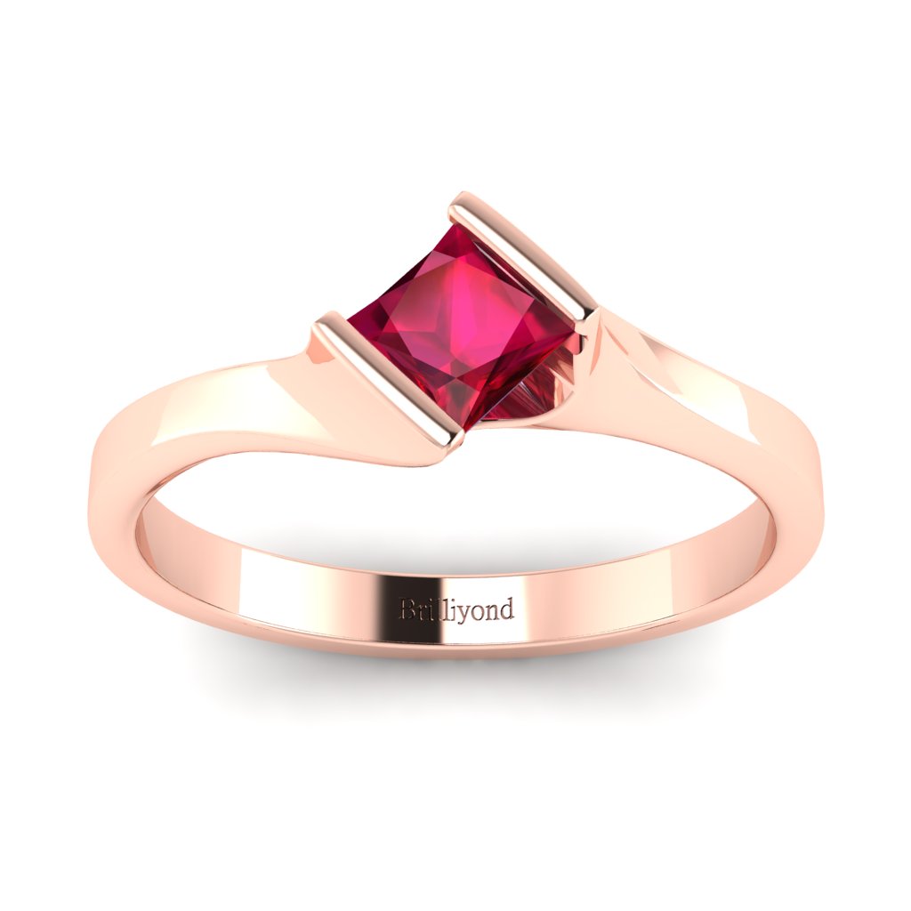Ruby Rose Gold Solitaire Engagement Ring London_image3