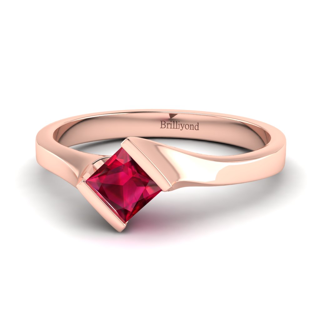 Ruby Rose Gold Solitaire Engagement Ring London_image4
