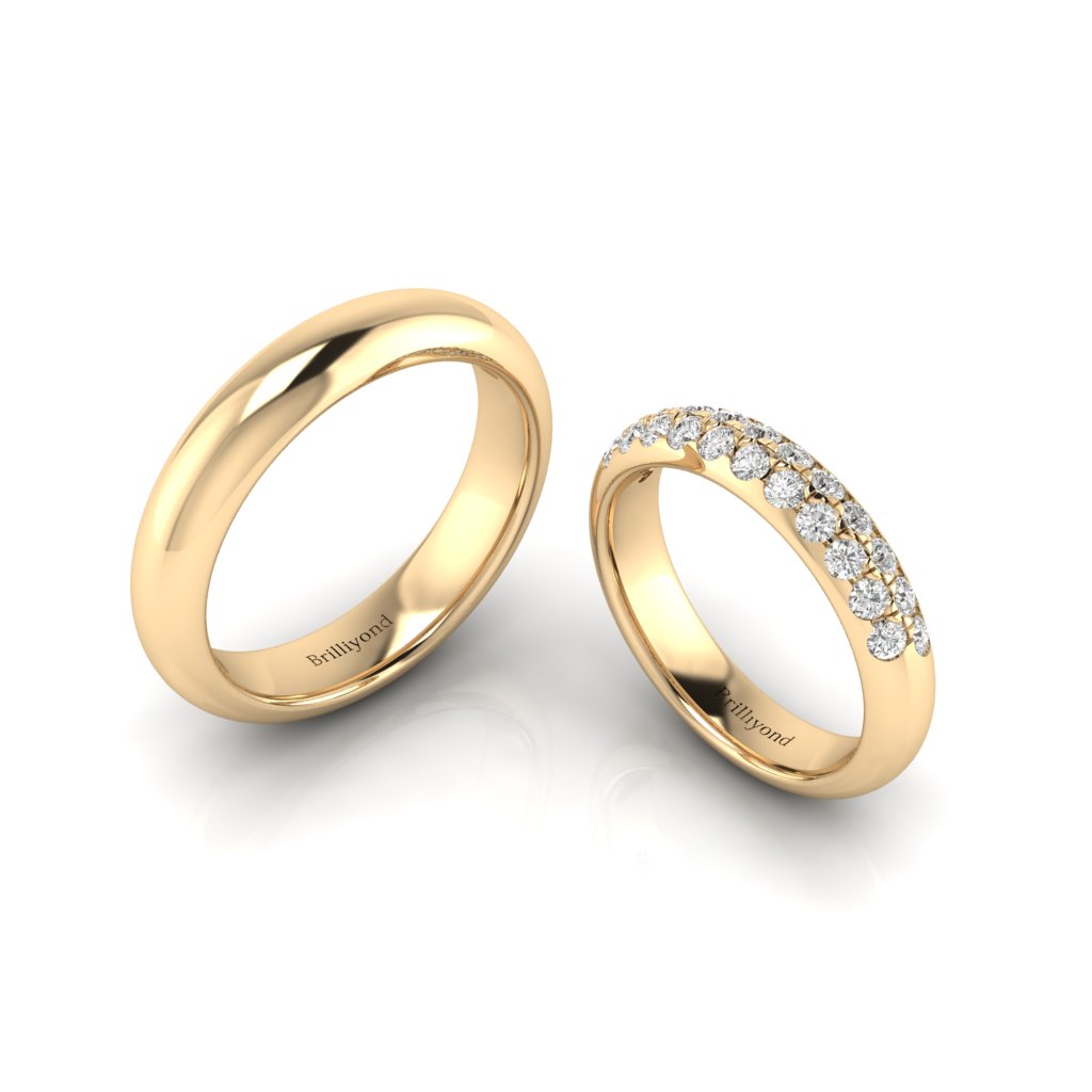 Yellow Gold Wedding Ring Set Esmaria