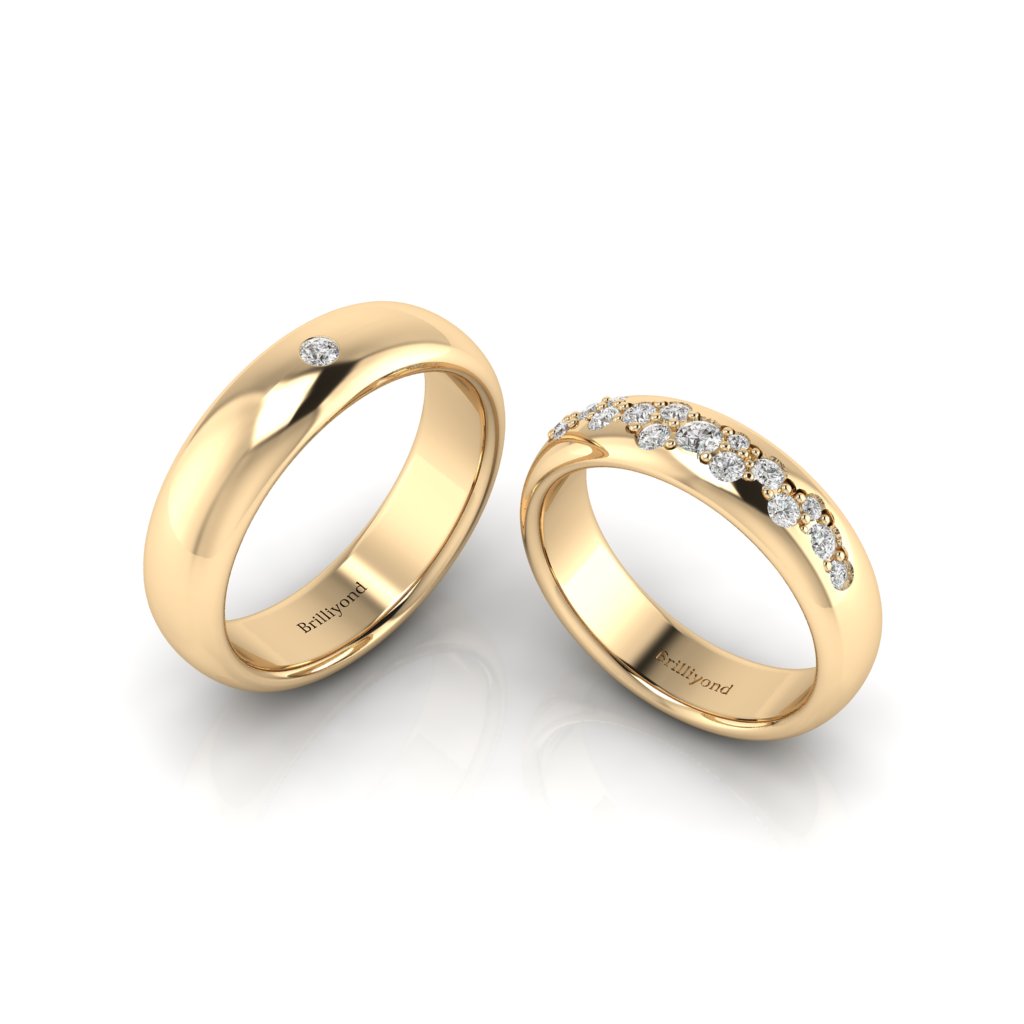 Yellow Gold Wedding Ring Set Lorel