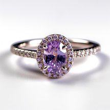 Violet Sapphire Engagement Ring Oval halo gemstone style
