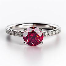 Pave Set Pigeon Blood Red Ruby Engagement Cassandra