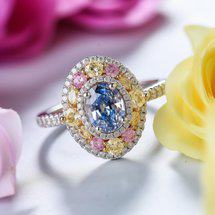 Triple Halo Sapphire Engagement Ring 0.9ct Selena 