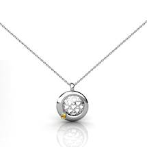 Natural Citrine Shield of Peace Sterling Silver Heart Necklace for Daily Wear