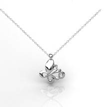 With an eye catching Image3Description inspired by the gatekeeper butterflies found in south and east Britain, this sterling silver butterfly comes with a genuine natural White Topaz Image4Description.\nWith a height of 2.5 centimetres and a width of 2.1 centimetres this will be well highlighted on your neck. This pendant is casted as a single piece and then hand polished and finished. So you will not find any welders marks on this pendant.\nWhile the entire piece is electro-coated with rhodium 