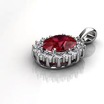 Genuine Natural Garnet Elliptic Cluster Pendant