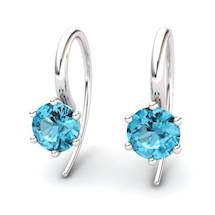 Blue Topaz Ice Queen Hook Earrings