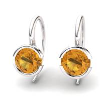 Citrine The Eye of Venus Hook Earrings