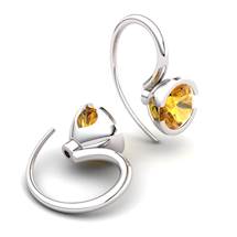 Citrine The Eye of Venus Hook Earrings