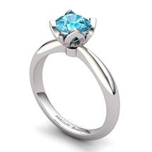 Blue Topaz Artisanal Lilac Wonder Tulip Solitaire Ring