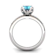 Blue Topaz Elite Lilac Wonder Tulip Solitaire Ring